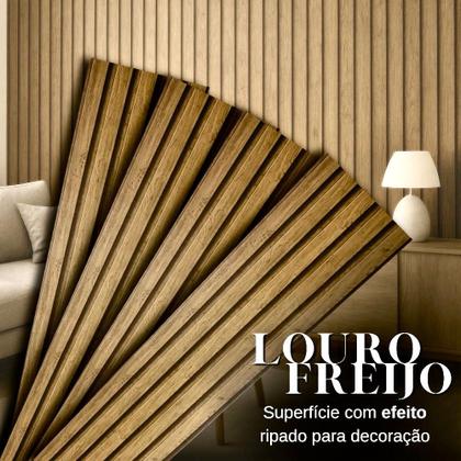Imagem de 10 Placas Adesivas Painel Madeira Ripada 90x16 Montável MDF Freijó, Imbuia e Carvalho