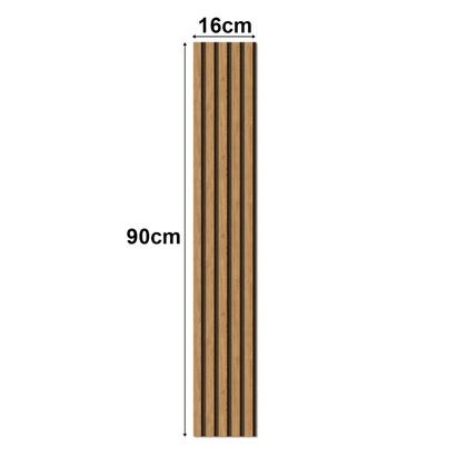 Imagem de 10 Placas Adesivas Painel Madeira Ripada 90x16 Montável MDF Freijó, Imbuia e Carvalho