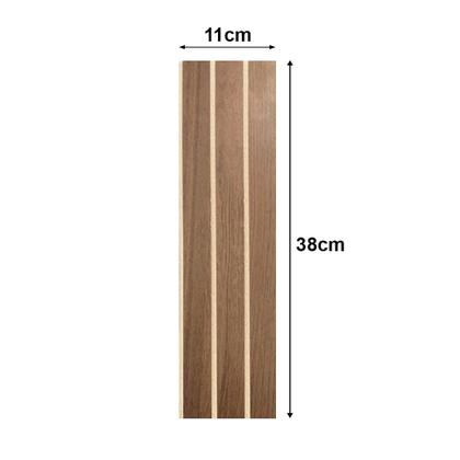 Imagem de 10 Placas Adesivas Painel Madeira Ripada Montável Mdf 38x11cm PREMIUM