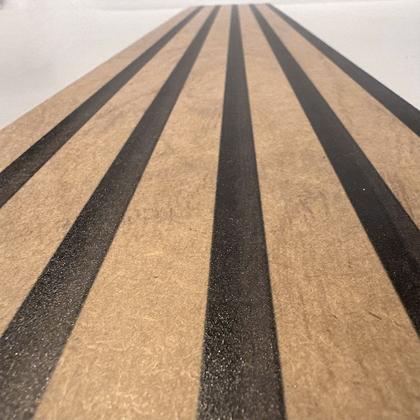 Imagem de 10 Placas Autocolante Revestimento De Parede Efeito Ripado Carvalho Premium MDF