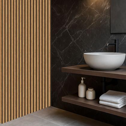 Imagem de 10 Placas Autocolante Revestimento De Parede Ripado Premium MDF