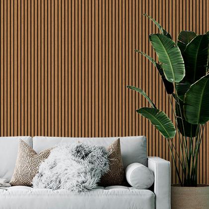 Imagem de 10 Placas Autocolante Revestimento De Parede Ripado Premium MDF