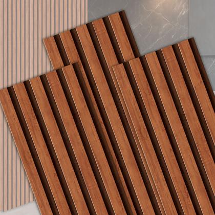 Imagem de 10 Placas Autocolante Revestimento De Parede Ripado Premium MDF