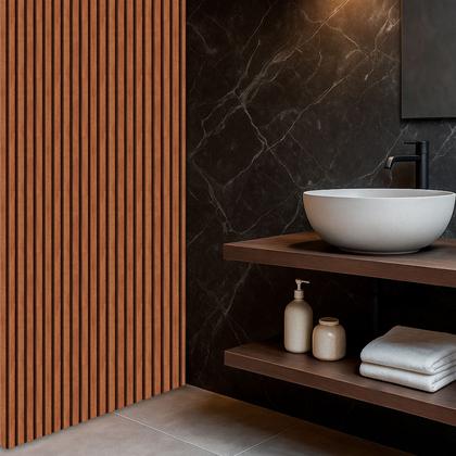 Imagem de 10 Placas Autocolante Revestimento De Parede Ripado Premium MDF