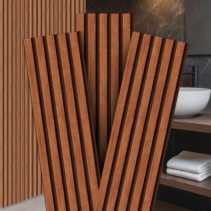 Imagem de 10 Placas Autocolante Revestimento De Parede Ripado Premium MDF