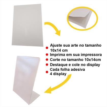 Imagem de 10 Placas Display C/ 4 Folhas A4 para Personalização 10x14cm