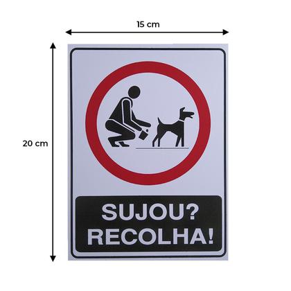 Imagem de 10 - Placas em PS 20x15cm Vizinho Legal. Recolha as Fezes do seu Animal Ref. 250CP - SINALIZE