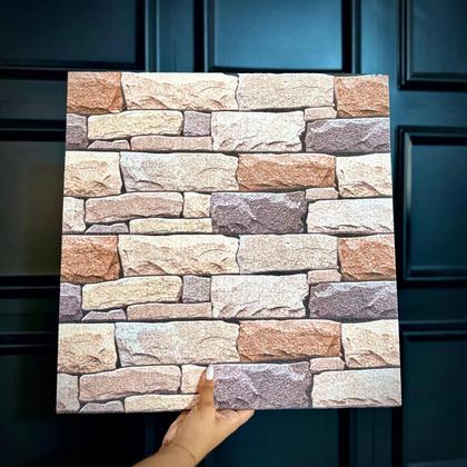 Imagem de 10 Placas Revestimento De Parede EPS Tijolinho Rústico Térmico 50cm