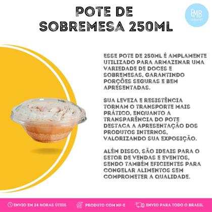 Imagem de 10 Potes 250ml Descartável Para Sorvete e Doces Com Tampa