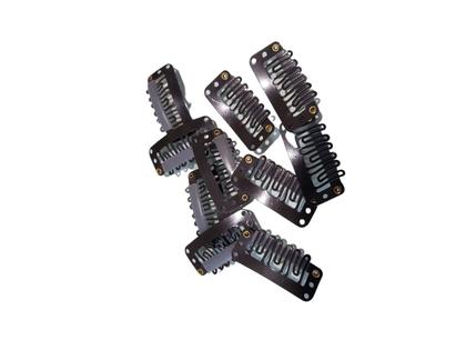 Imagem de 10 Presilha Aplique Tic Tac Marrom Alongamento Ótima Fixação