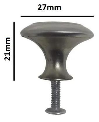 Imagem de 10 Puxador Decorativa Para Moveis Botão Inox Escovado 27mm