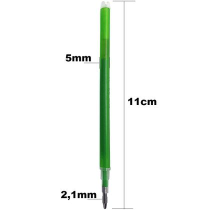 Imagem de 10 Refil Caneta Apagável Tecido Papel Escolar Costura Verde