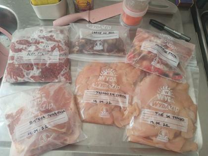 Imagem de 10 Sacos zip Reutilizável para armazenar Alimentos SEM BPA congelador saco organizador com zip