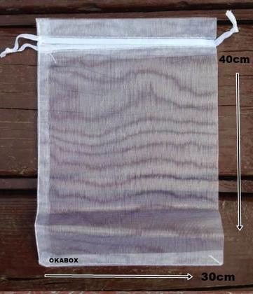 Imagem de 10 Saquinho Personal Organizer organza c/fita cetim(20x35cm)