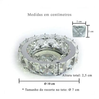 Imagem de 10 Spot Redondo Cristal Embutir 10Cm Sala Sanca Ac972