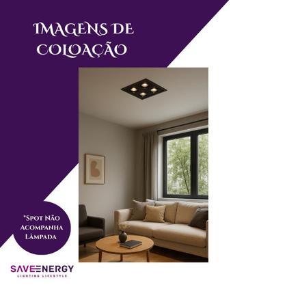 Imagem de 10 Spots Recuado Quádruplo E27 Par20 Save Energy