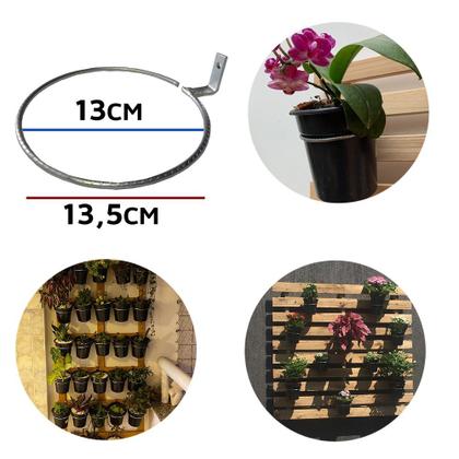 Imagem de 10 Suporte Anel 13cm Parafusar Fixar Parede, Muros, Sem Vaso