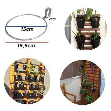 Imagem de 10 Suporte Argolas Anel Arco 15cm P/ Pallet Treliça Sem Vaso