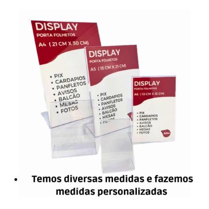 Imagem de 10 Suporte Displays A6 L Expositor 10x15 Acrílico (PS)