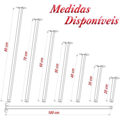 Imagem de 10 SUPORTES REFLETOR BASE RETA BRAÇO 40 cm 10 Cjts