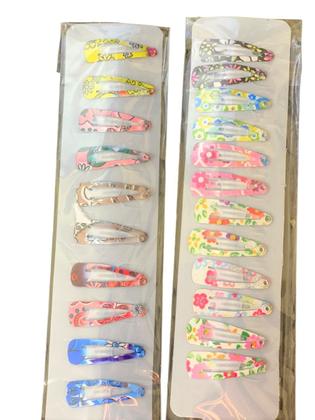 Imagem de 10 Tic Tac presilhas em miniatura coloridas estampadas 3cm