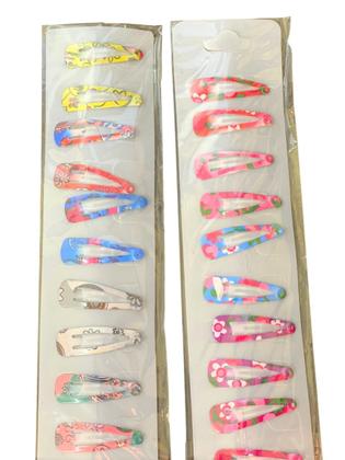 Imagem de 10 Tic Tac presilhas em miniatura coloridas estampadas 3cm