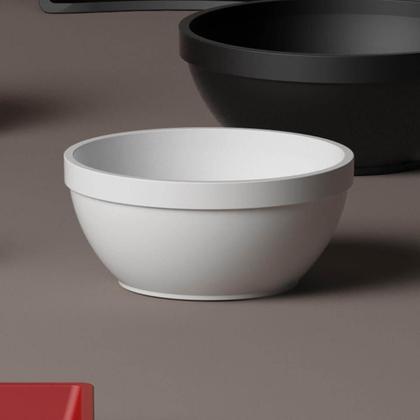 Imagem de 10 Tigelas Cumbuca Bowl Plástico 500ml Açaí Caldos Shimeji Branco Uno Coza