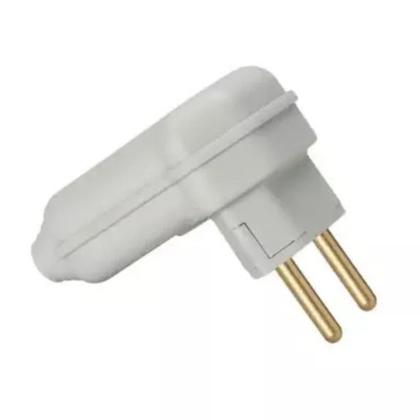 Imagem de 10 tomada plugue 10a pld10-2 padrão brasileiro 2 pinos branca