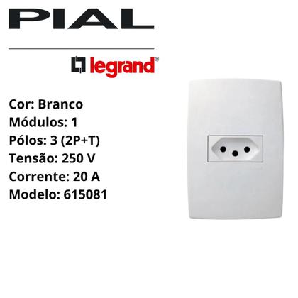 Imagem de 10 Tomadas C/ Placa 2p+t 20a 250v 4x2'' Branca Pialplus