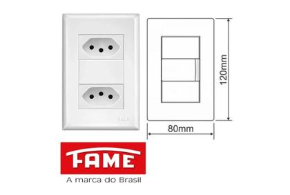 Imagem de 10 Tomadas Dupla Padrão 2P+T Dist 4x2 10A Evidence - FAME