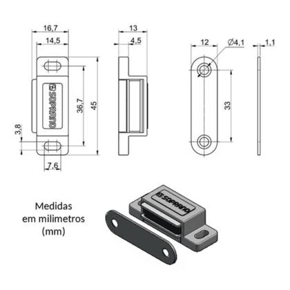 Imagem de 10 Trinco Porta De Armario Fecho Trava Magnetica Ima Moveis