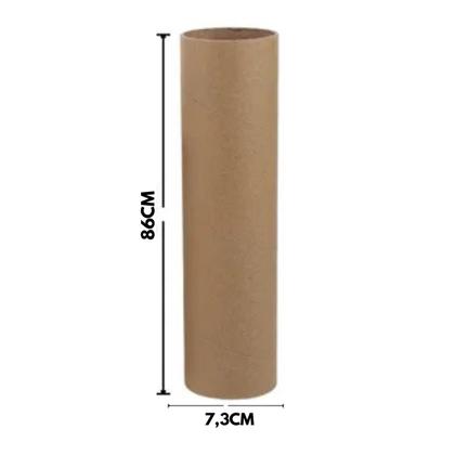 Imagem de 10 Tubo Postal Canudo Papelão Grosso 86cmx7,3 C/ Tampa Metal