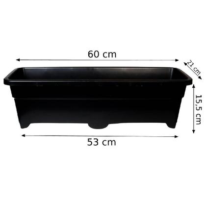 Imagem de 10 Vasos Plastico Jardineiras Floreira Grande Horta De 15 Litros 60 Centimetros