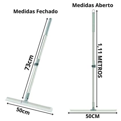 Imagem de 10 Vassouras Rodo Mágico Silicone Inox Flexível 180 Limpeza