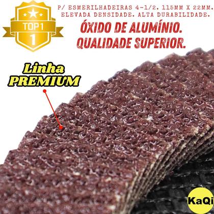 Imagem de 10 x Discos Flap Grão 80 Lixa 115mm x 22mm Cônico 4.1/2 Premium Pro KaQi