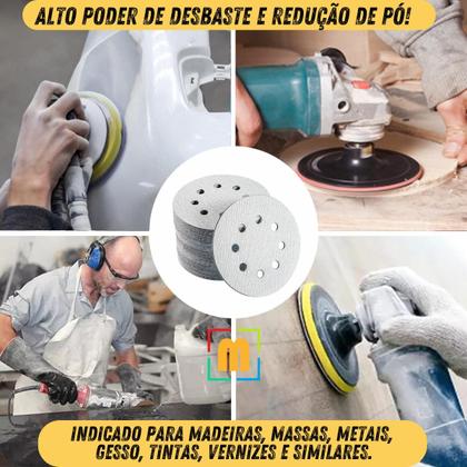 Imagem de 10 X Lixas Disco Anti-Empastamento 5 Polegadas 125mm 8 Furos Pluma Lixadeira Politriz KaQi