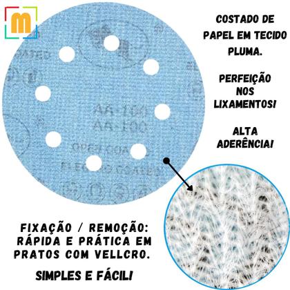 Imagem de 10 X Lixas Disco Anti-Empastamento 5 Polegadas 125mm 8 Furos Pluma Lixadeira Politriz KaQi