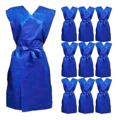 Imagem de 100 Avental Descartável 30 G Azul S/manga Hospital Clinica  