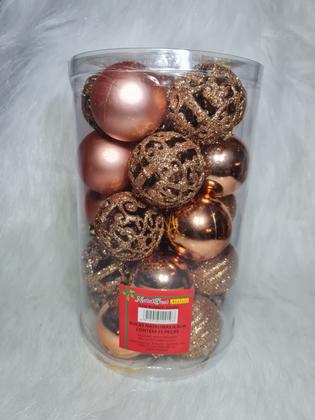 Imagem de 100 Bolas Arvore De Natal 5 cm Arabesco Linha Luxo Glamour