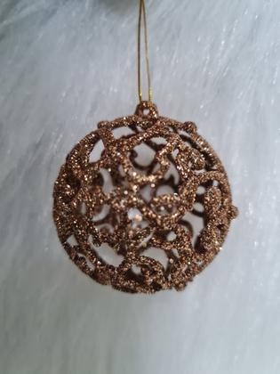 Imagem de 100 Bolas Arvore De Natal 5 cm Arabesco Linha Luxo Glamour