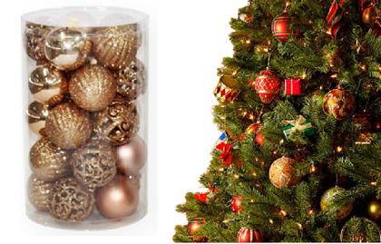 Imagem de 100 Bolas Arvore De Natal 5 cm Arabesco Linha Luxo Glamour