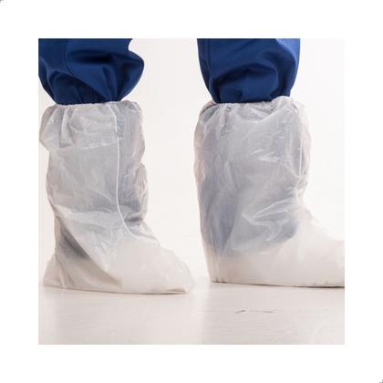 Imagem de 100 botas polietileno c/elastico impermeavel branca  aradesc