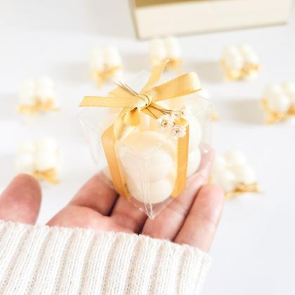 Imagem de 100 caixas de acetato transparente 4x4x4 para 1 ou 2 mini doce na espessura de 0,21mm