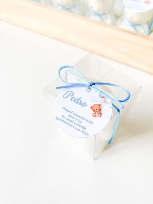 Imagem de 100 caixas de acetato transparente 4x4x4 para 1 ou 2 mini doce na espessura de 0,21mm