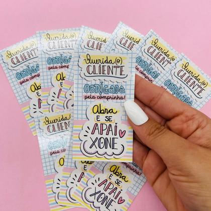 Imagem de 100 Cartão de Agradecimento ao Cliente 5x9cm Apaixonese