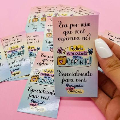 Imagem de 100 Cartão de Agradecimento ao Cliente 5x9cm Era por mim