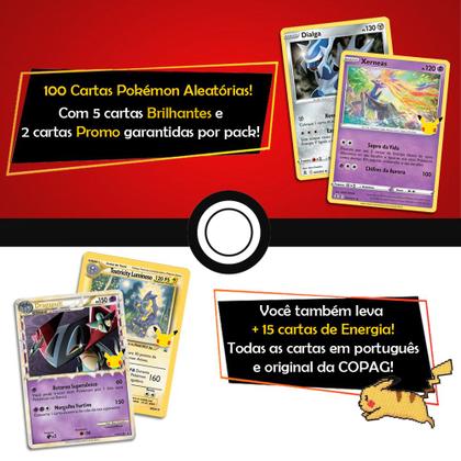 Imagem de 100 Cartas Pokémon Com 5 Brilhantes e 2 Promo Garantido