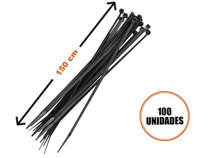 Imagem de 100 Cintas Abraçadeira Plástica em nylon 150 cm X 3,6 mm resistente Preto