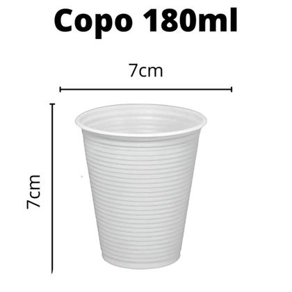 Imagem de 100 Copos Descartáveis Branco 180ml para Eventos e Dia a Dia