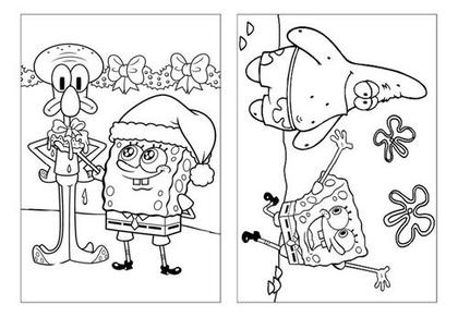 Imagem de 100 Desenhos Bob Esponja Para Colorir E Pintar 50 Folhas Avulsas A4! 2 Desenhos Por Folha!